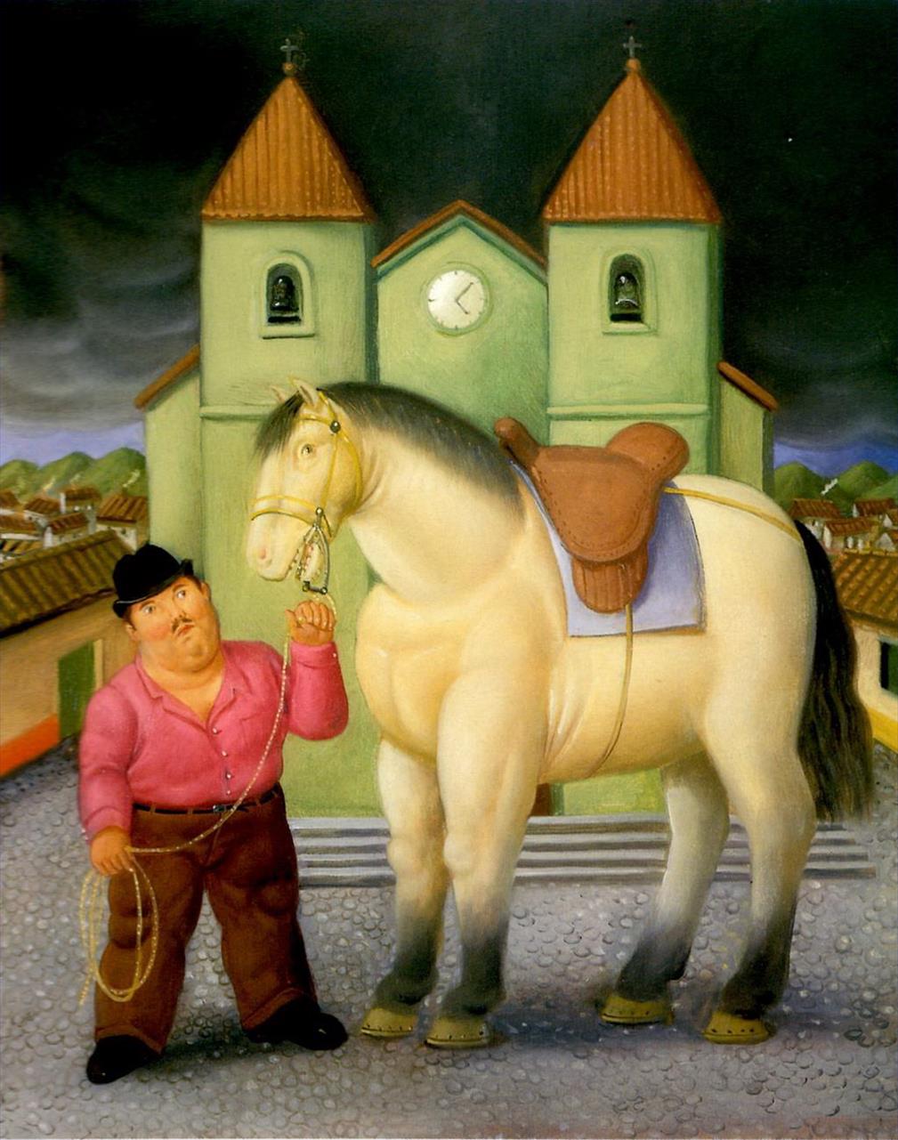 Man and Horse 2 Fernando Botero Oil Paintings